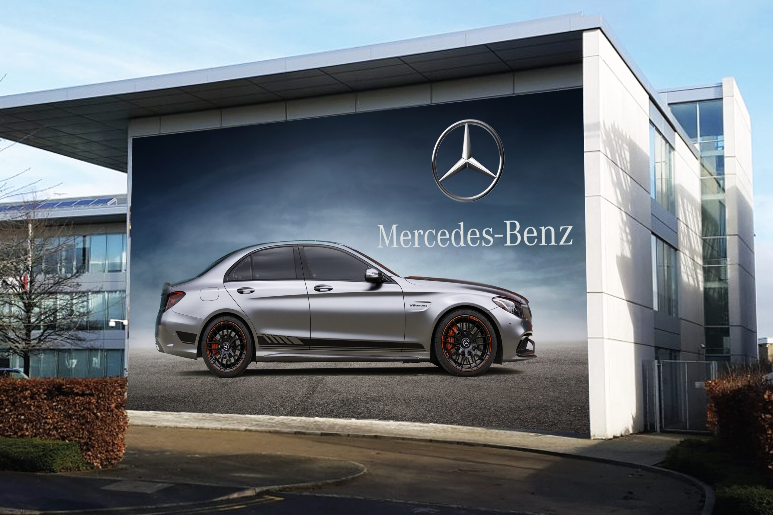 Large-scale building wrap installation