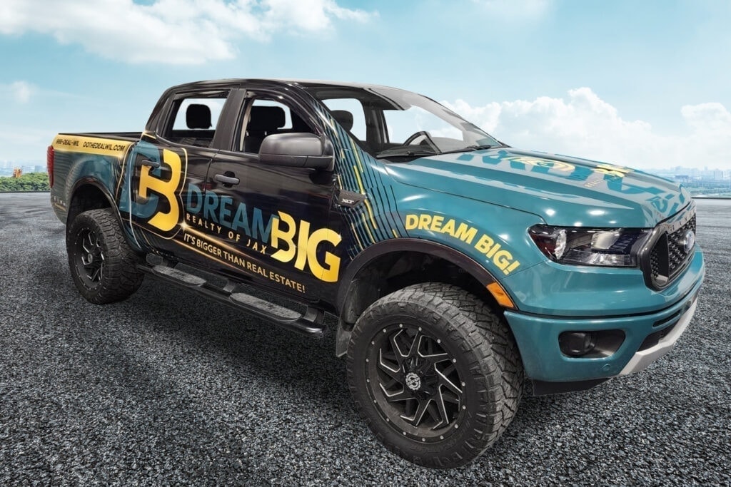 Real estate vehicle wrap